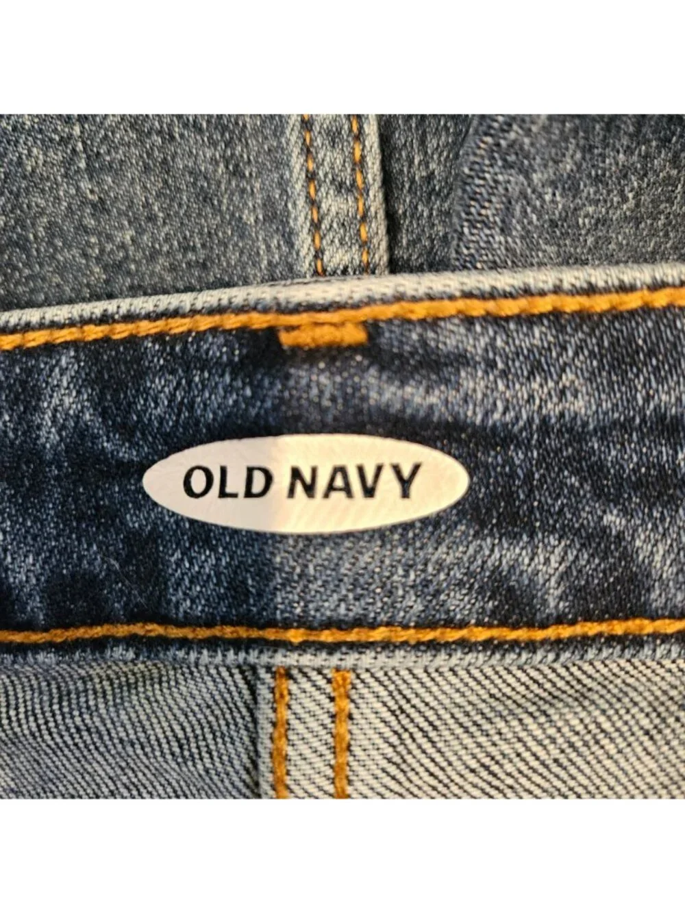 Old Navy Womens 16 Denim Skirt Blue Medium wash cowgirl casual classic raw hem